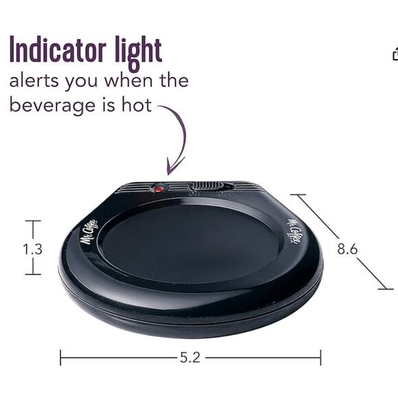 Mr. Coffee Mug Warmer for Coffee and Tea- Black - Picture 4 of 4